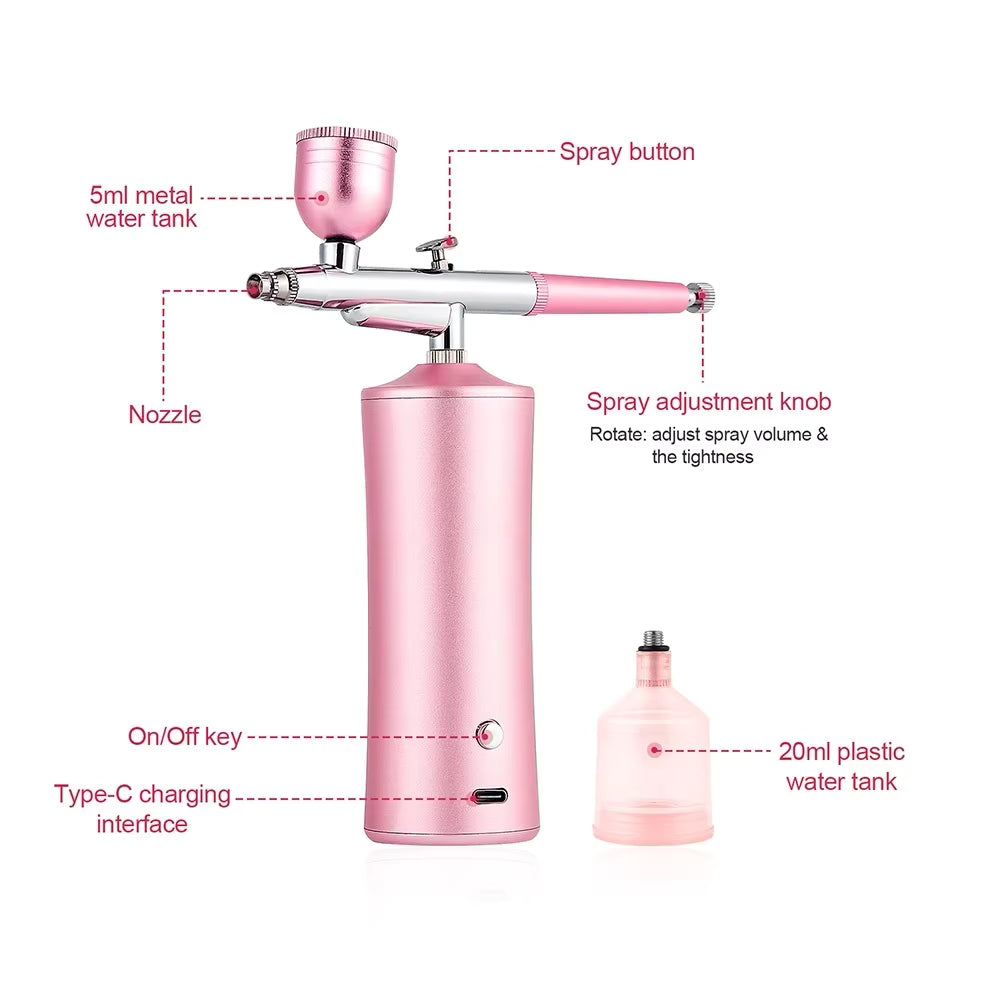 Multifunctional High-Pressure Nano Airbrush - Cordless Oxygen Spray & Precision Painter