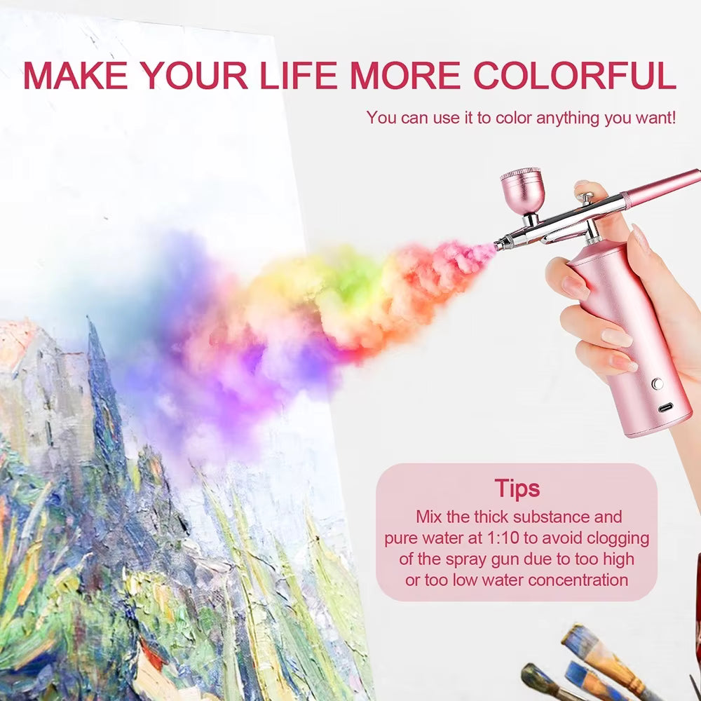 Multifunctional High-Pressure Nano Airbrush - Cordless Oxygen Spray & Precision Painter