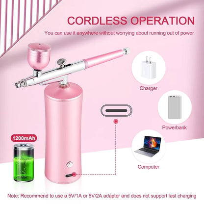 Multifunctional High-Pressure Nano Airbrush - Cordless Oxygen Spray & Precision Painter